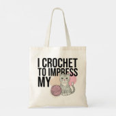 Ik haak om indruk te maken op mijn kat tote bag (Achterkant)