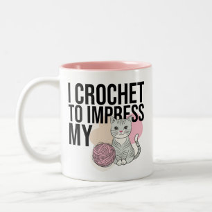 Ik haak om indruk te maken op mijn kat tweekleurige koffiemok