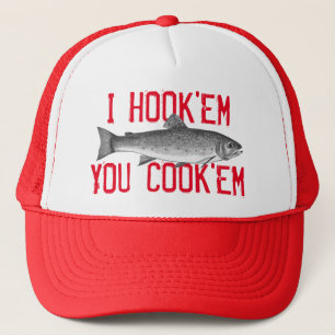 Ik haak ze je Cook'em Fun Vissen Angler Trucker Pet