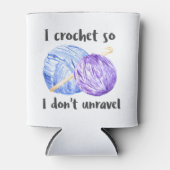 "Ik haak zodat ik niet ontrafel" grappig Blikjeskoeler (Voorkant)