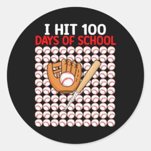 Ik Haal 100 Dagen School Bysebyll Byt Jongens Peut Ronde Sticker