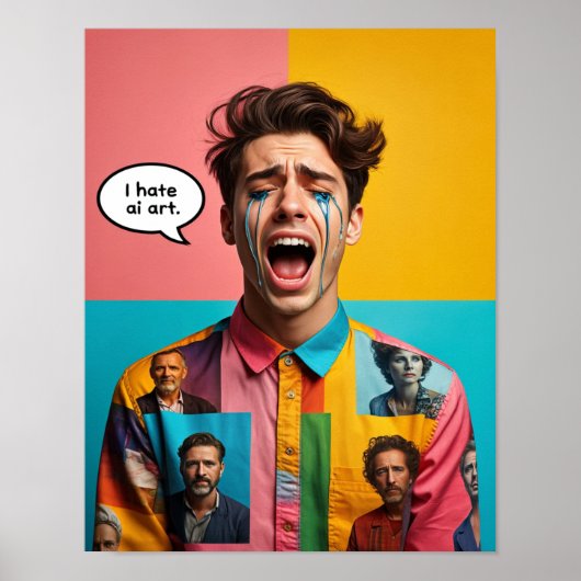 "Ik haat AI-kunst" 2 Poster (Voorkant)