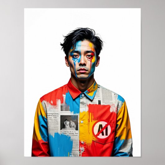 "Ik haat AI-kunst" 4 Poster (Voorkant)