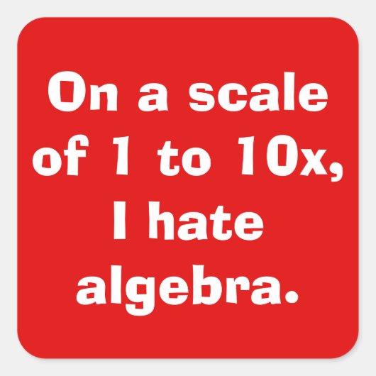 Ik haat algebra Stickers (Voorkant)