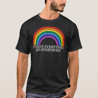 Ik haat alles en iedereen regenboog t-shirt