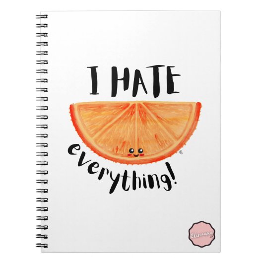 Ik haat alles, Kawaii Sinaasappel Notitieboek (Voorkant)