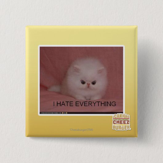 Ik haat alles vierkante button 5,1 cm (Voorkant)