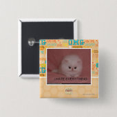 Ik haat alles vierkante button 5,1 cm (Voorkant /achterkant)