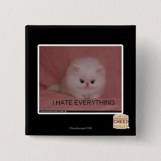 Ik haat alles vierkante button 5,1 cm (Voorkant)