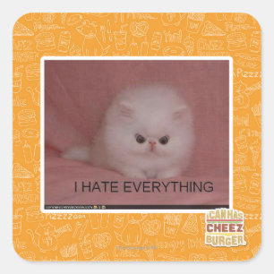 Ik haat alles vierkante sticker