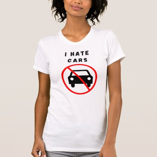 Ik haat auto's t-shirt (Voorkant)
