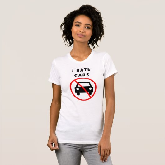 Ik haat auto's t-shirt (Voorkant volledig)