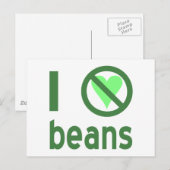 Ik haat bonen Groene tekst Briefkaart (Voorkant / Achterkant)