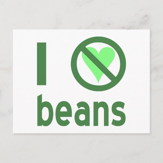Ik haat bonen Groene tekst Briefkaart (Voorkant)