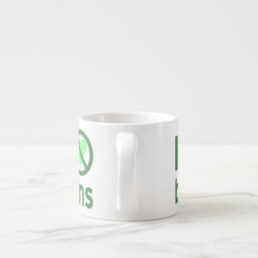 Ik haat bonen Groene tekst Espresso Kop (Achterkant)