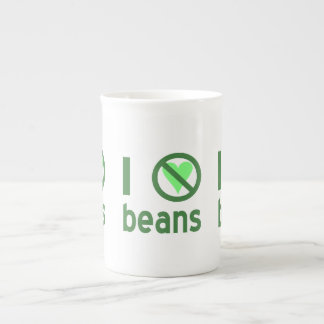Ik haat bonen Groene tekst Porselein Kop
