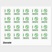 Ik haat bonen Groene tekst Vierkante Sticker (Vel)