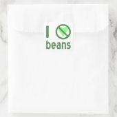 Ik haat bonen Groene tekst Vierkante Sticker (Tas)