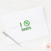 Ik haat bonen Groene tekst Vierkante Sticker (Envelop)