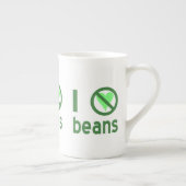 Ik haat bonen, ik heb geen hartbonen porselein kop (Rechts)