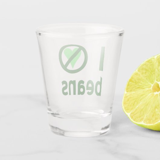 Ik haat bonen shot glas (Achterkant)