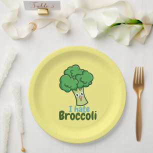 Ik haat Broccoli Boy's Round Paper Borden Papieren Bordje