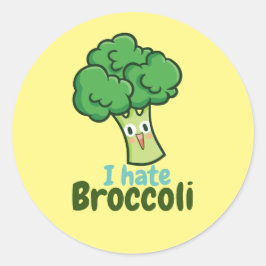 Ik haat Broccoli Boy's Round Sticker