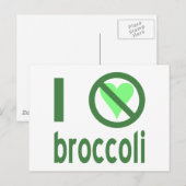 Ik haat broccoli groene tekst briefkaart (Voorkant / Achterkant)