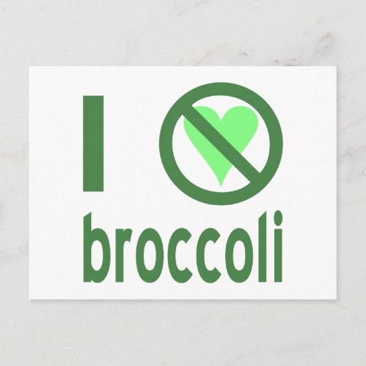 Ik haat broccoli groene tekst briefkaart (Voorkant)