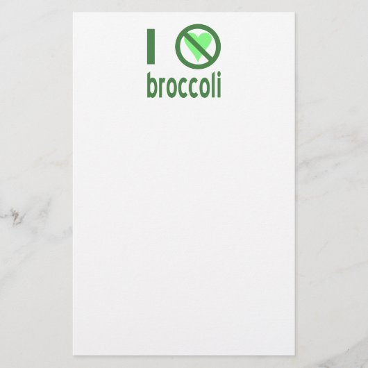 Ik haat broccoli groene tekst briefpapier (Voorkant)