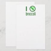 Ik haat broccoli groene tekst briefpapier (Voorkant / Achterkant)