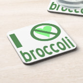 Ik haat broccoli groene tekst drankjes onderzetter (Linkerzijde)