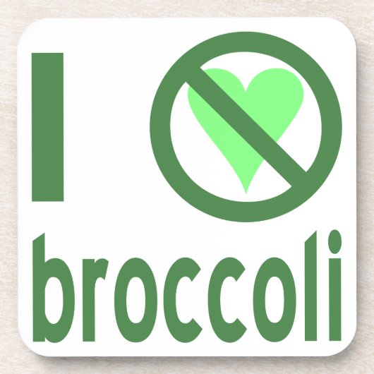Ik haat broccoli groene tekst drankjes onderzetter (Voorkant)
