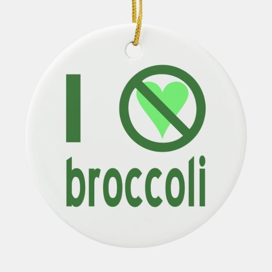 Ik haat broccoli groene tekst keramisch ornament (Voorkant)