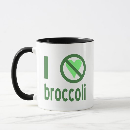 Ik haat broccoli groene tekst mok (Links)