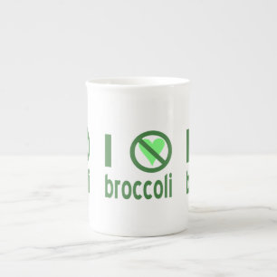Ik haat broccoli groene tekst porselein kop