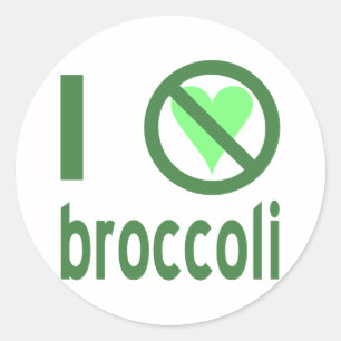 Ik haat broccoli groene tekst ronde sticker