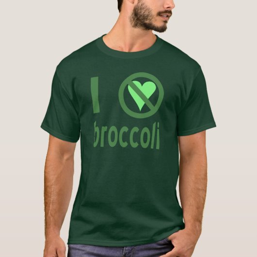Ik haat broccoli groene tekst t-shirt (Voorkant)