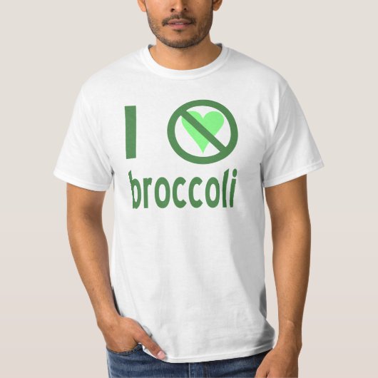 Ik haat broccoli groene tekst t-shirt (Voorkant)