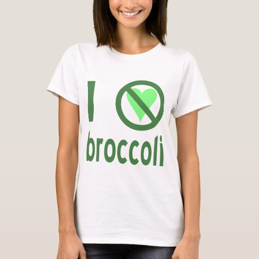 Ik Haat Broccoli Groene Tekst T-shirt (Voorkant)