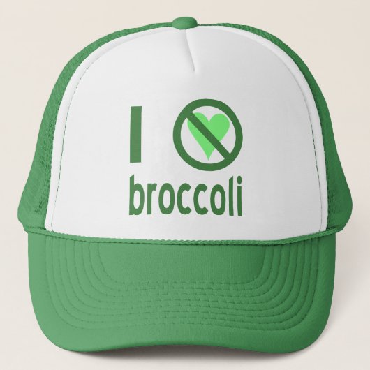 Ik haat broccoli groene tekst trucker pet (Voorkant)