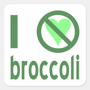 Ik haat broccoli groene tekst vierkante sticker