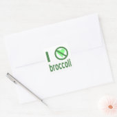 Ik haat broccoli groene tekst vierkante sticker (Envelop)