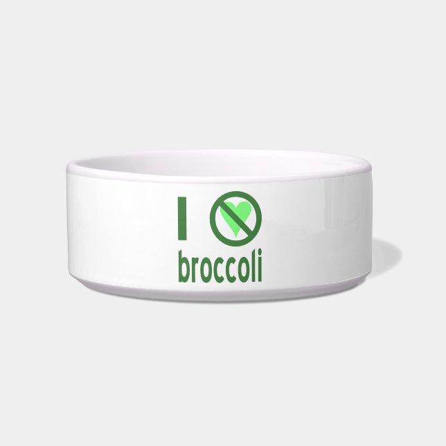 Ik haat broccoli groene tekst voerbakje (Voorkant)