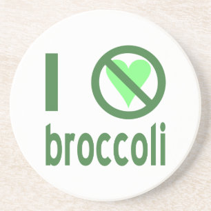 Ik haat broccoli groene tekst zandsteen onderzetter