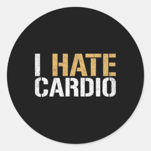 Ik haat Cardio Funny Fitness Weightlift Bodybuil Ronde Sticker