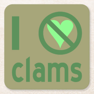 Ik haat clams kartonnen onderzetters