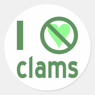 Ik haat clams ronde sticker