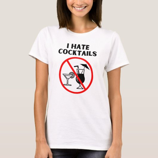 Ik haat cocktails t-shirt (Voorkant)