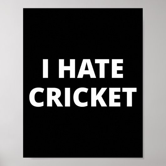 Ik haat cricket  poster (Voorkant)